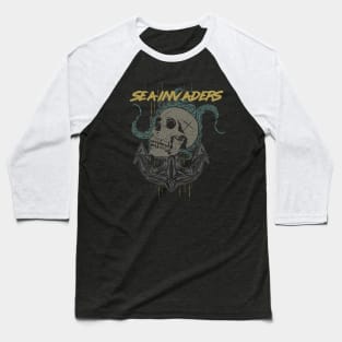 skull and tentacles in color Baseball T-Shirt